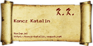Koncz Katalin névjegykártya
